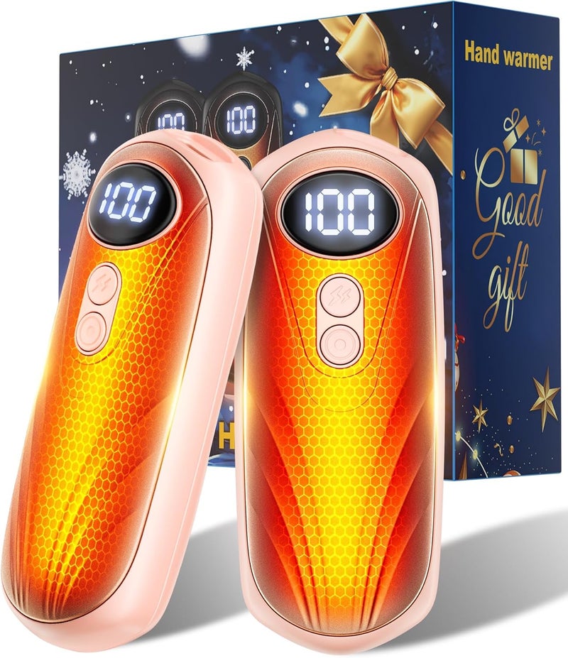 Funaudio Hand Warmers Rechargerable 2 Pack - 6000mAh Electric AI Handwarmers with LED Display, 5-Level, 2 in 1 Portable Heater, Warm Gifts for Women/Men/Golf/Camping/Hunting/Travel/Outdoor/Indoor - Image 1
